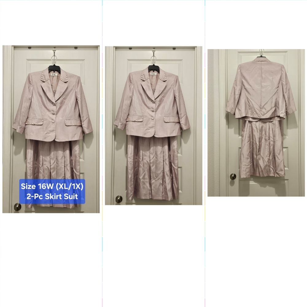 Emily...Elegant 2-Piece Skirt Suit, Like New, Size 16W